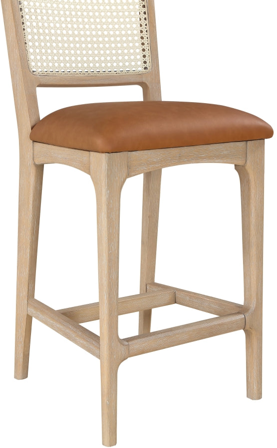 Atrium Cane Back And Vegan Leather Upholstered Seat Counter Stool — 88072-C - Cognac - 88072Cognac-C alternate view 6