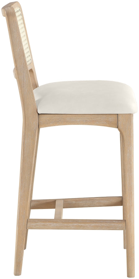 Atrium Cane Back And Vegan Leather Upholstered Seat Counter Stool — 88072-C - Cream - 88072Cream-C alternate view 3