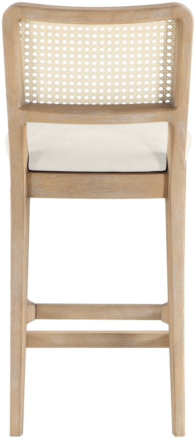 Atrium Cane Back And Vegan Leather Upholstered Seat Counter Stool — 88072-C - Cream - 88072Cream-C alternate view 4