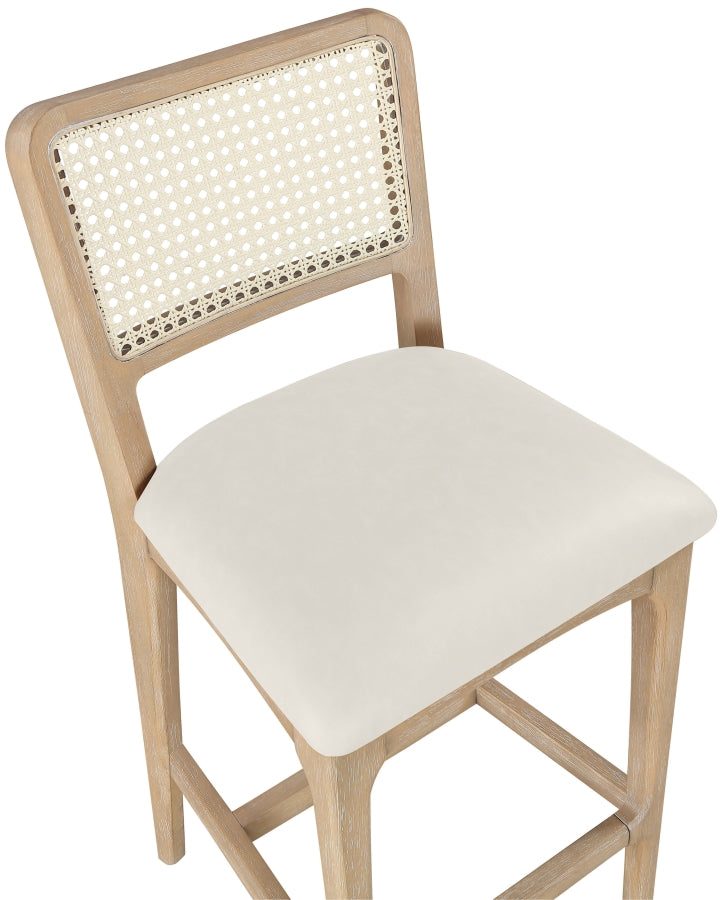 Atrium Cane Back And Vegan Leather Upholstered Seat Counter Stool — 88072-C - Cream - 88072Cream-C alternate view 5