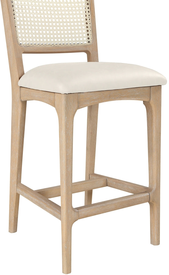 Atrium Cane Back And Vegan Leather Upholstered Seat Counter Stool — 88072-C - Cream - 88072Cream-C alternate view 6