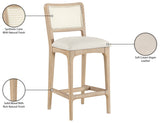 Atrium Cane Back And Vegan Leather Upholstered Seat Counter Stool — 88072-C - Cream - 88072Cream-C Infographic