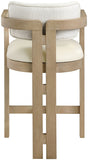 Ravina Vegan Leather and Linen Textured Fabric Upholstered Counter Stool — 88080-C - Cream - 88080Cream-C alternate view 4
