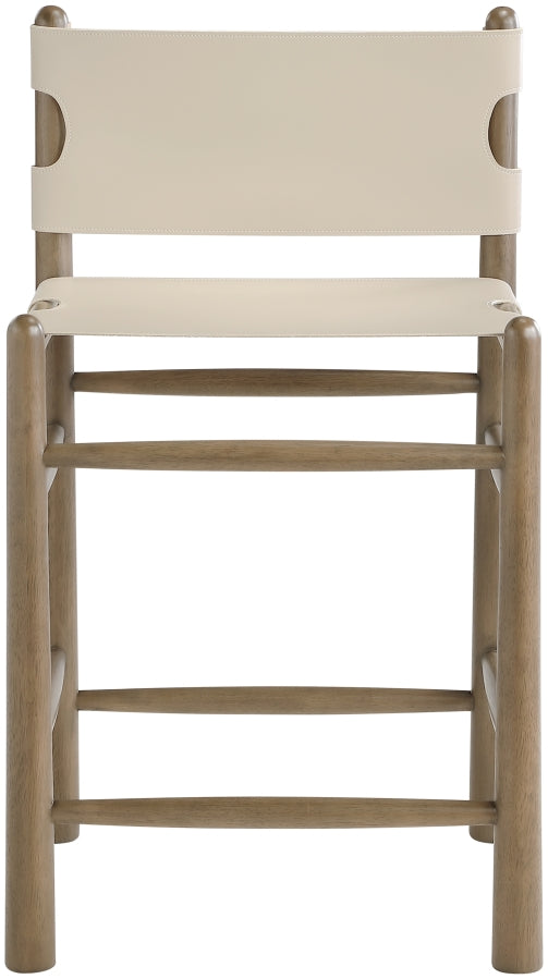 Santos Vegan Leather Upholstered Counter Stool — 77097-C - Beige - 77097Beige-C alternate view 2