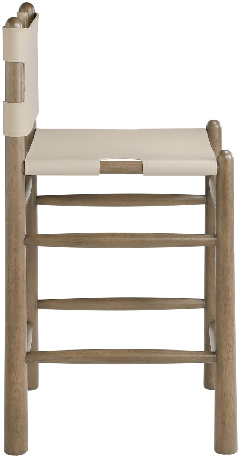 Santos Vegan Leather Upholstered Counter Stool — 77097-C - Beige - 77097Beige-C alternate view 3