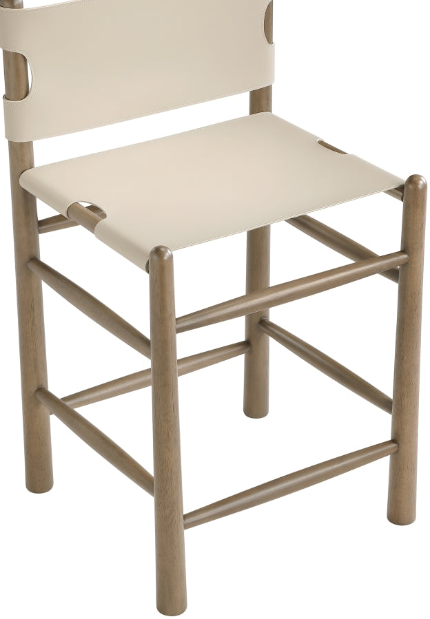 Santos Vegan Leather Upholstered Counter Stool — 77097-C - Beige - 77097Beige-C alternate view 5