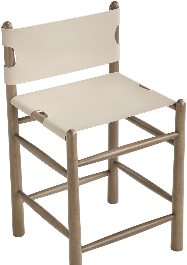 Santos Vegan Leather Upholstered Counter Stool — 77097-C - Beige - 77097Beige-C alternate view 6