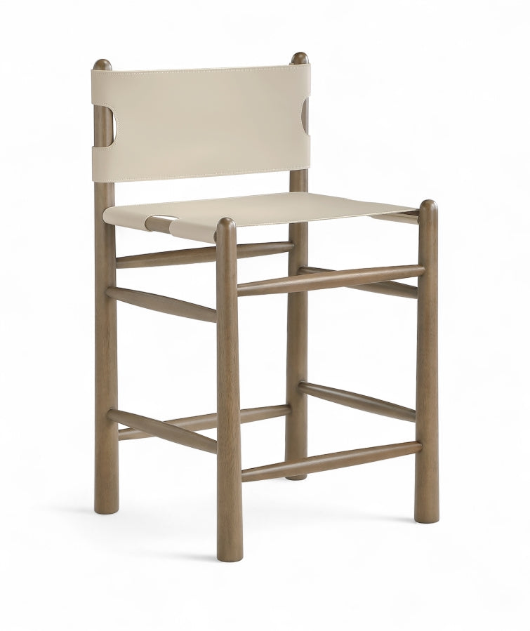 Santos Vegan Leather Upholstered Counter Stool — 77097-C - Beige - 77097Beige-C