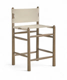 Santos Vegan Leather Upholstered Counter Stool — 77097-C - Beige - 77097Beige-C