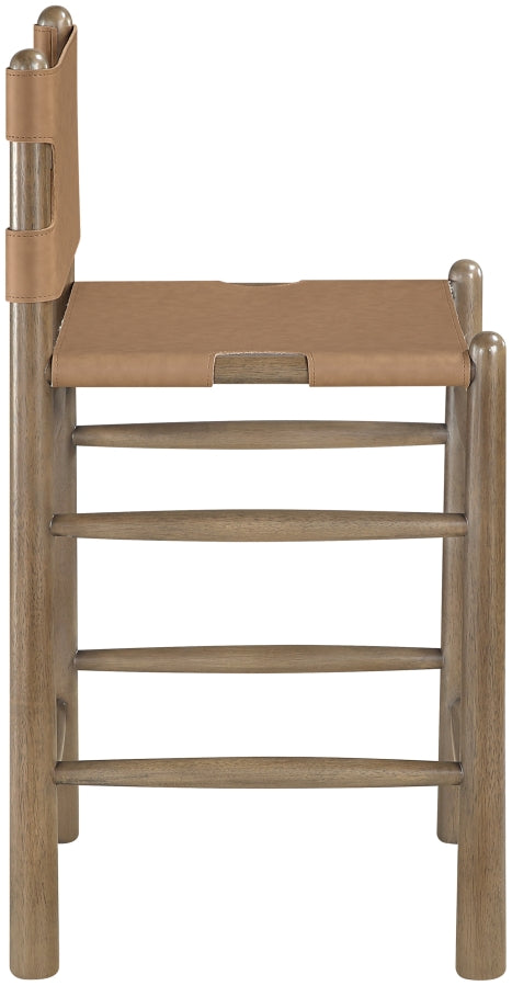 Santos Vegan Leather Upholstered Counter Stool — 77097-C - Brown - 77097Brown-C alternate view 3