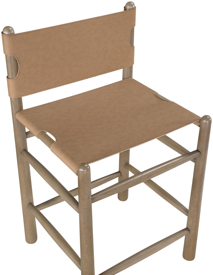 Santos Vegan Leather Upholstered Counter Stool — 77097-C - Brown - 77097Brown-C alternate view 5