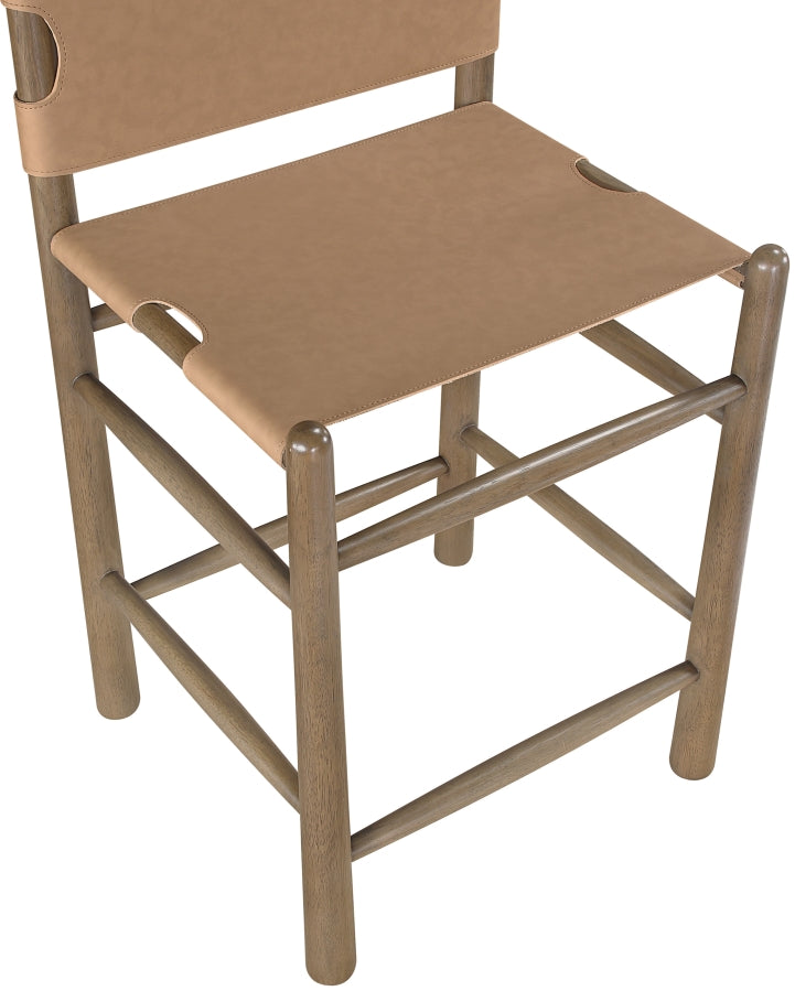 Santos Vegan Leather Upholstered Counter Stool — 77097-C - Brown - 77097Brown-C alternate view 6