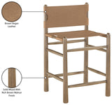 Santos Vegan Leather Upholstered Counter Stool — 77097-C - Brown - 77097Brown-C Infographic