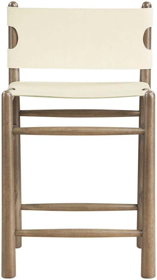 Santos Vegan Leather Upholstered Counter Stool — 77097-C - Cream - 77097Cream-C alternate view 2