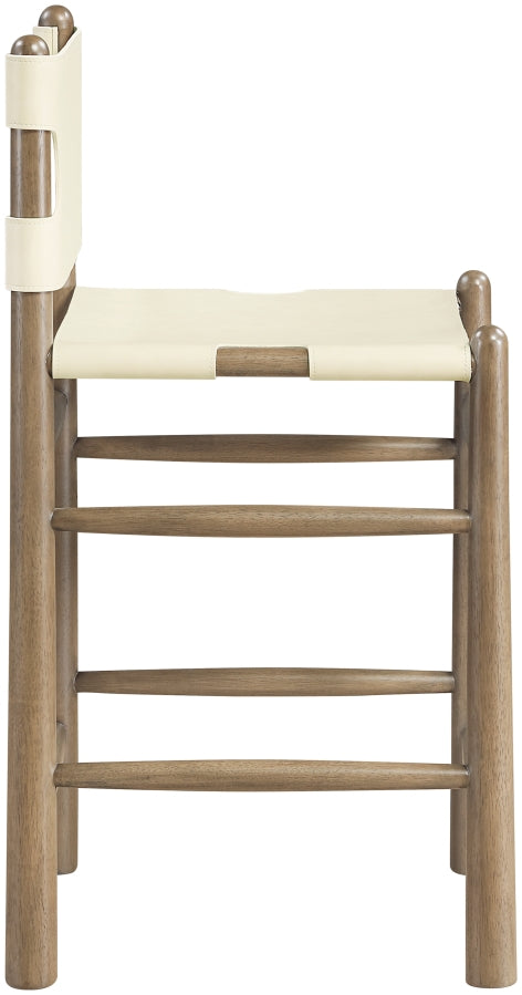 Santos Vegan Leather Upholstered Counter Stool — 77097-C - Cream - 77097Cream-C alternate view 3