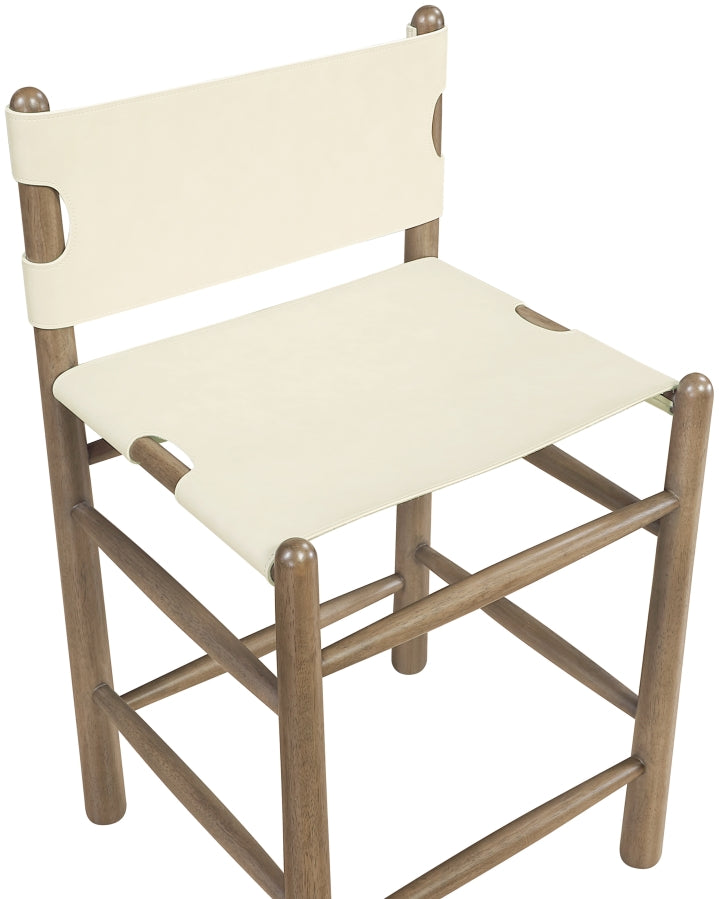 Santos Vegan Leather Upholstered Counter Stool — 77097-C - Cream - 77097Cream-C alternate view 5