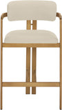 Aurum Vegan Leather Upholstered And Brushed Brass Iron Frame Counter Stool — 88094-C - Beige - 88094Beige-C alternate view 2