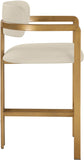 Aurum Vegan Leather Upholstered And Brushed Brass Iron Frame Counter Stool — 88094-C - Beige - 88094Beige-C alternate view 3