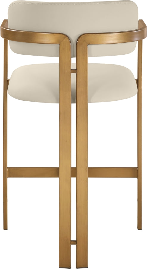 Aurum Vegan Leather Upholstered And Brushed Brass Iron Frame Counter Stool — 88094-C - Beige - 88094Beige-C alternate view 4
