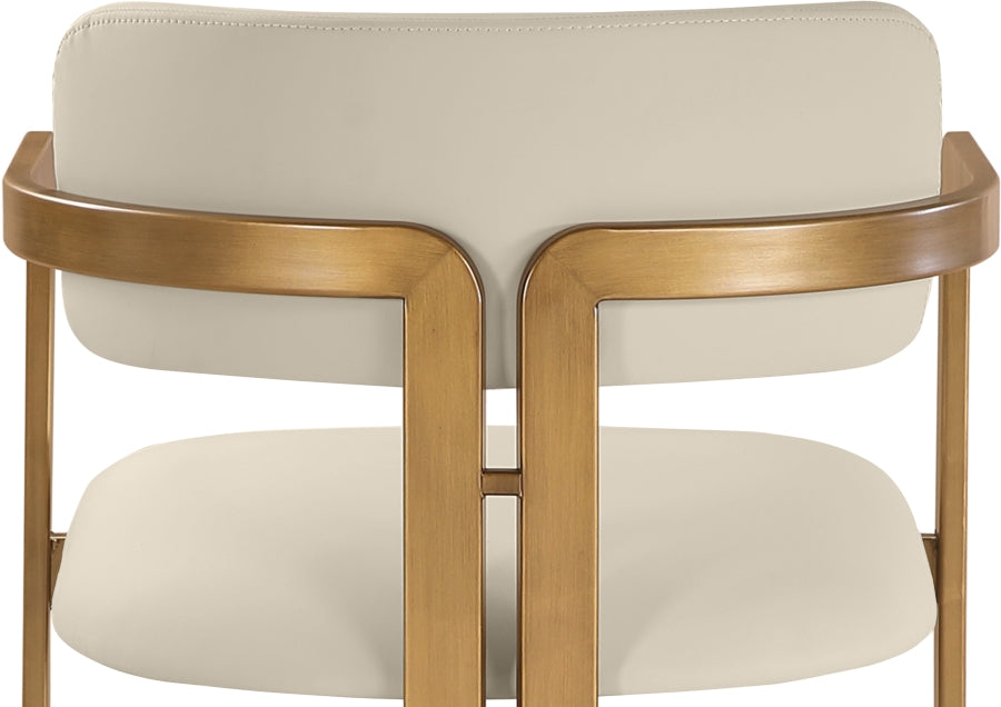 Aurum Vegan Leather Upholstered And Brushed Brass Iron Frame Counter Stool — 88094-C - Beige - 88094Beige-C alternate view 6