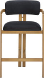 Aurum Vegan Leather Upholstered And Brushed Brass Iron Frame Counter Stool — 88094-C - Black - 88094Black-C alternate view 2