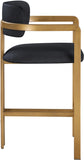 Aurum Vegan Leather Upholstered And Brushed Brass Iron Frame Counter Stool — 88094-C - Black - 88094Black-C alternate view 3