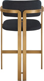 Aurum Vegan Leather Upholstered And Brushed Brass Iron Frame Counter Stool — 88094-C - Black - 88094Black-C alternate view 4
