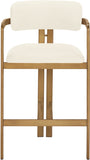Aurum Vegan Leather Upholstered And Brushed Brass Iron Frame Counter Stool — 88094-C - Cream - 88094Cream-C alternate view 2