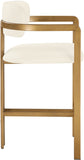 Aurum Vegan Leather Upholstered And Brushed Brass Iron Frame Counter Stool — 88094-C - Cream - 88094Cream-C alternate view 3