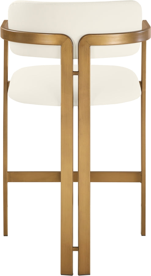 Aurum Vegan Leather Upholstered And Brushed Brass Iron Frame Counter Stool — 88094-C - Cream - 88094Cream-C alternate view 4