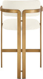 Aurum Vegan Leather Upholstered And Brushed Brass Iron Frame Counter Stool — 88094-C - Cream - 88094Cream-C alternate view 4