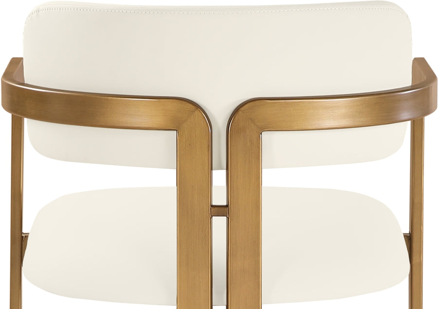 Aurum Vegan Leather Upholstered And Brushed Brass Iron Frame Counter Stool — 88094-C - Cream - 88094Cream-C alternate view 6