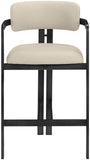 Aurum Vegan Leather Upholstered And Matte Black Iron Frame Counter Stool — 88096-C - Beige - 88096Beige-C alternate view 2