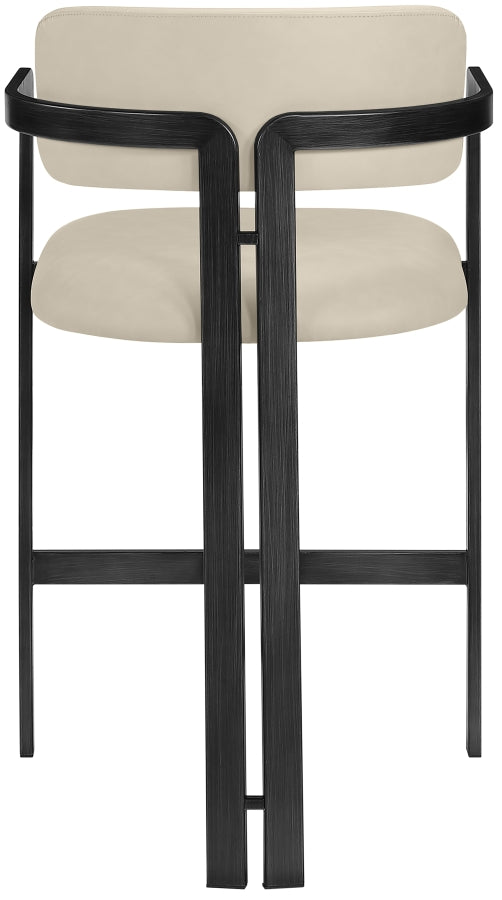 Aurum Vegan Leather Upholstered And Matte Black Iron Frame Counter Stool — 88096-C - Beige - 88096Beige-C alternate view 4