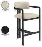 Aurum Vegan Leather Upholstered And Matte Black Iron Frame Counter Stool — 88096-C - Beige - 88096Beige-C Infographic