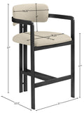 Aurum Vegan Leather Upholstered And Matte Black Iron Frame Counter Stool — 88096-C - Beige - 88096Beige-C Dim