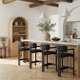 Aurum Vegan Leather Upholstered And Matte Black Iron Frame Counter Stool — 88096-C - Black - 88096Black-C alternate view 1