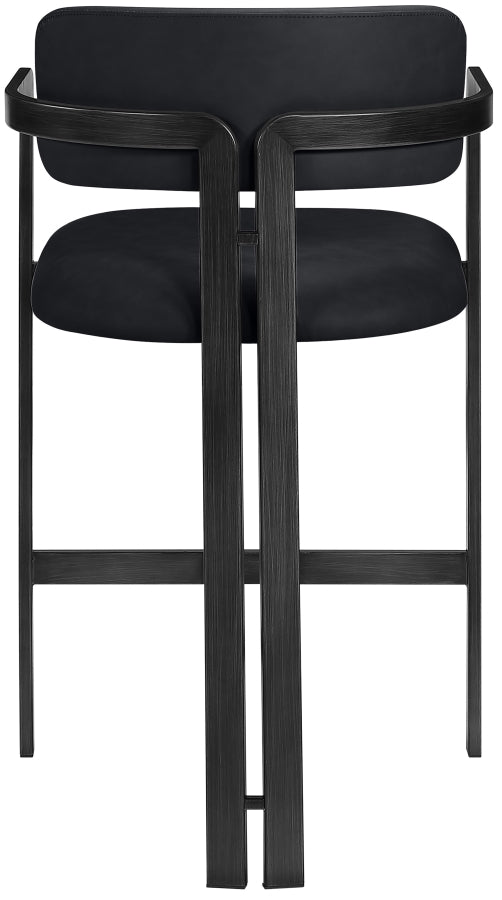Aurum Vegan Leather Upholstered And Matte Black Iron Frame Counter Stool — 88096-C - Black - 88096Black-C alternate view 4