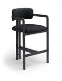 Aurum Vegan Leather Upholstered And Matte Black Iron Frame Counter Stool — 88096-C - Black - 88096Black-C