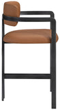 Aurum Vegan Leather Upholstered And Matte Black Iron Frame Counter Stool — 88096-C - Cognac - 88096Cognac-C alternate view 3