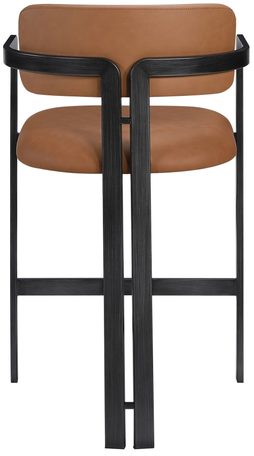 Aurum Vegan Leather Upholstered And Matte Black Iron Frame Counter Stool — 88096-C - Cognac - 88096Cognac-C alternate view 4