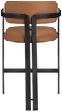 Aurum Vegan Leather Upholstered And Matte Black Iron Frame Counter Stool — 88096-C - Cognac - 88096Cognac-C alternate view 4
