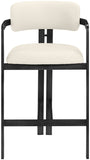 Aurum Vegan Leather Upholstered And Matte Black Iron Frame Counter Stool — 88096-C - Cream - 88096Cream-C alternate view 2