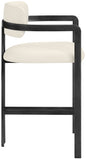 Aurum Vegan Leather Upholstered And Matte Black Iron Frame Counter Stool — 88096-C - Cream - 88096Cream-C alternate view 3