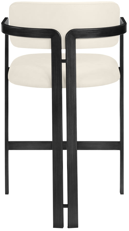 Aurum Vegan Leather Upholstered And Matte Black Iron Frame Counter Stool — 88096-C - Cream - 88096Cream-C alternate view 4