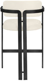 Aurum Vegan Leather Upholstered And Matte Black Iron Frame Counter Stool — 88096-C - Cream - 88096Cream-C alternate view 4