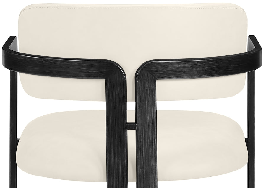 Aurum Vegan Leather Upholstered And Matte Black Iron Frame Counter Stool — 88096-C - Cream - 88096Cream-C alternate view 6