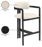 Aurum Vegan Leather Upholstered And Matte Black Iron Frame Counter Stool — 88096-C - Cream - 88096Cream-C Infographic