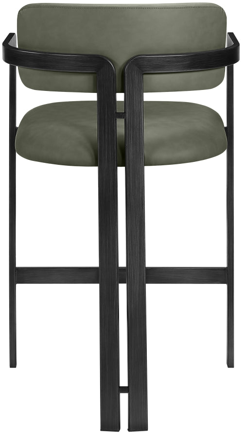 Aurum Vegan Leather Upholstered And Matte Black Iron Frame Counter Stool — 88096-C - Green - 88096Green-C alternate view 4