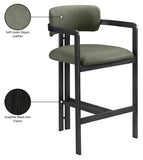 Aurum Vegan Leather Upholstered And Matte Black Iron Frame Counter Stool — 88096-C - Green - 88096Green-C Infographic